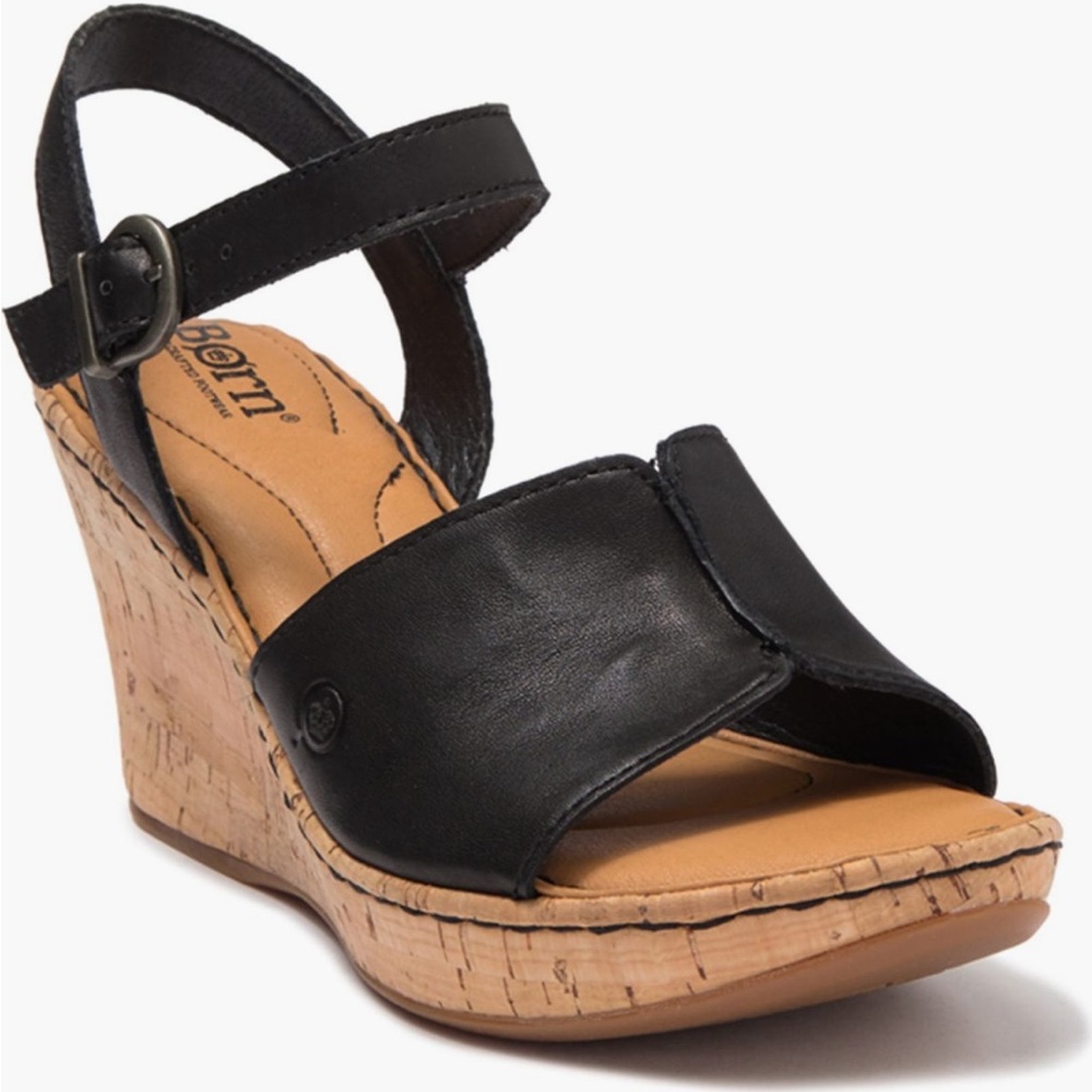 Born Black Wedge Sandals for Women